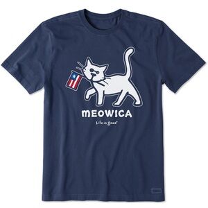 Life Is Good Meowica Navy Cat Tee